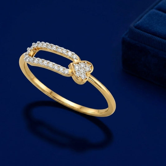 Heart and Oval Dainty Ring