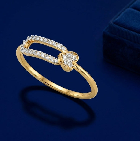 Heart and Oval Dainty Ring