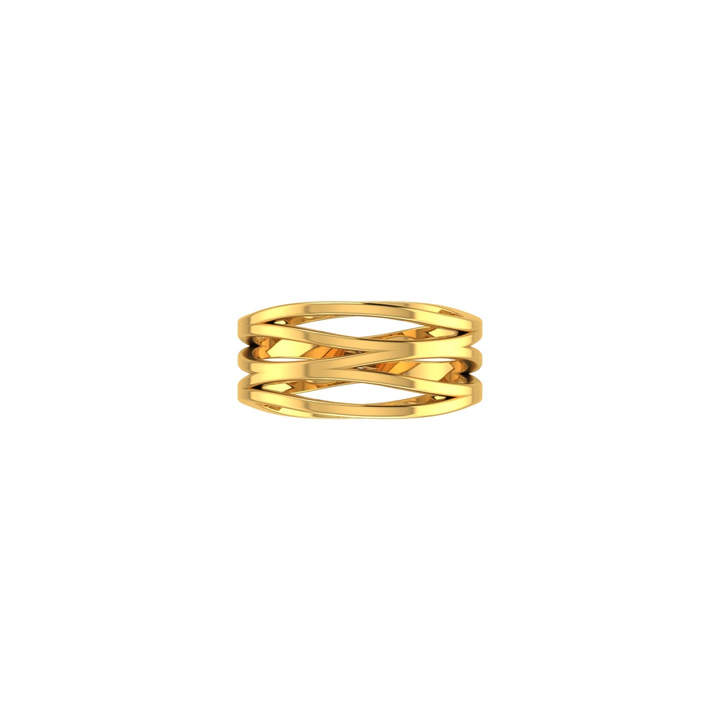 Golden Lattice Band Ring