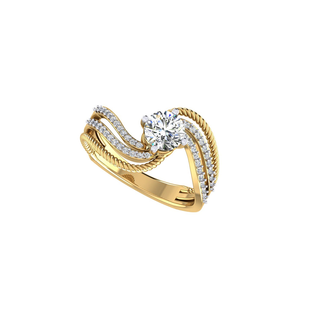 Celestial Wave Solitaire Ring