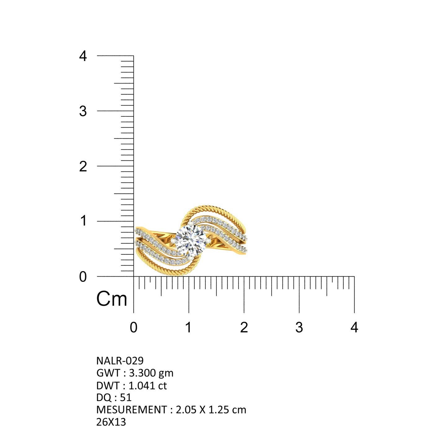 Celestial Wave Solitaire Ring