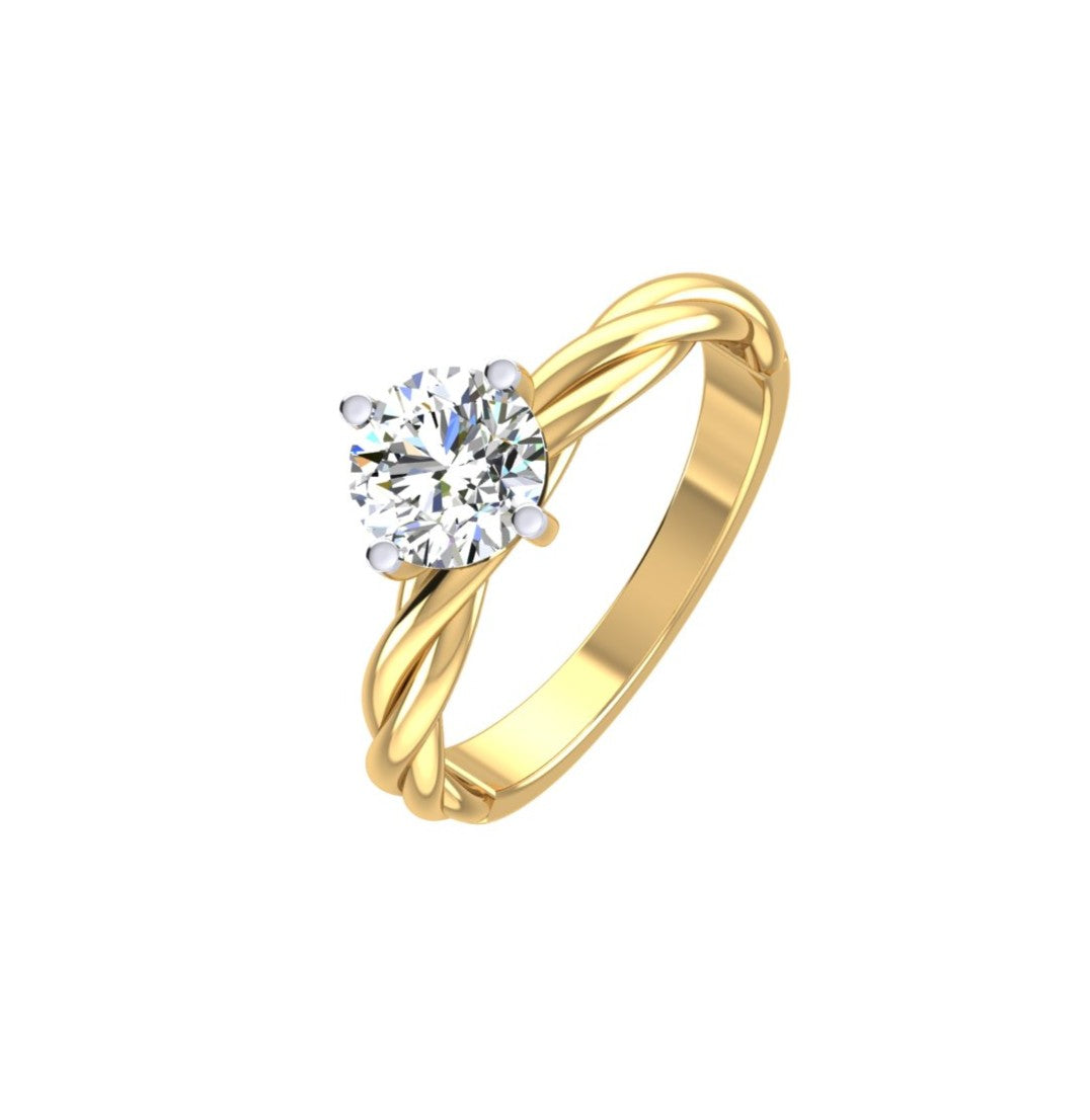 Twisted Harmony Solitaire Ring