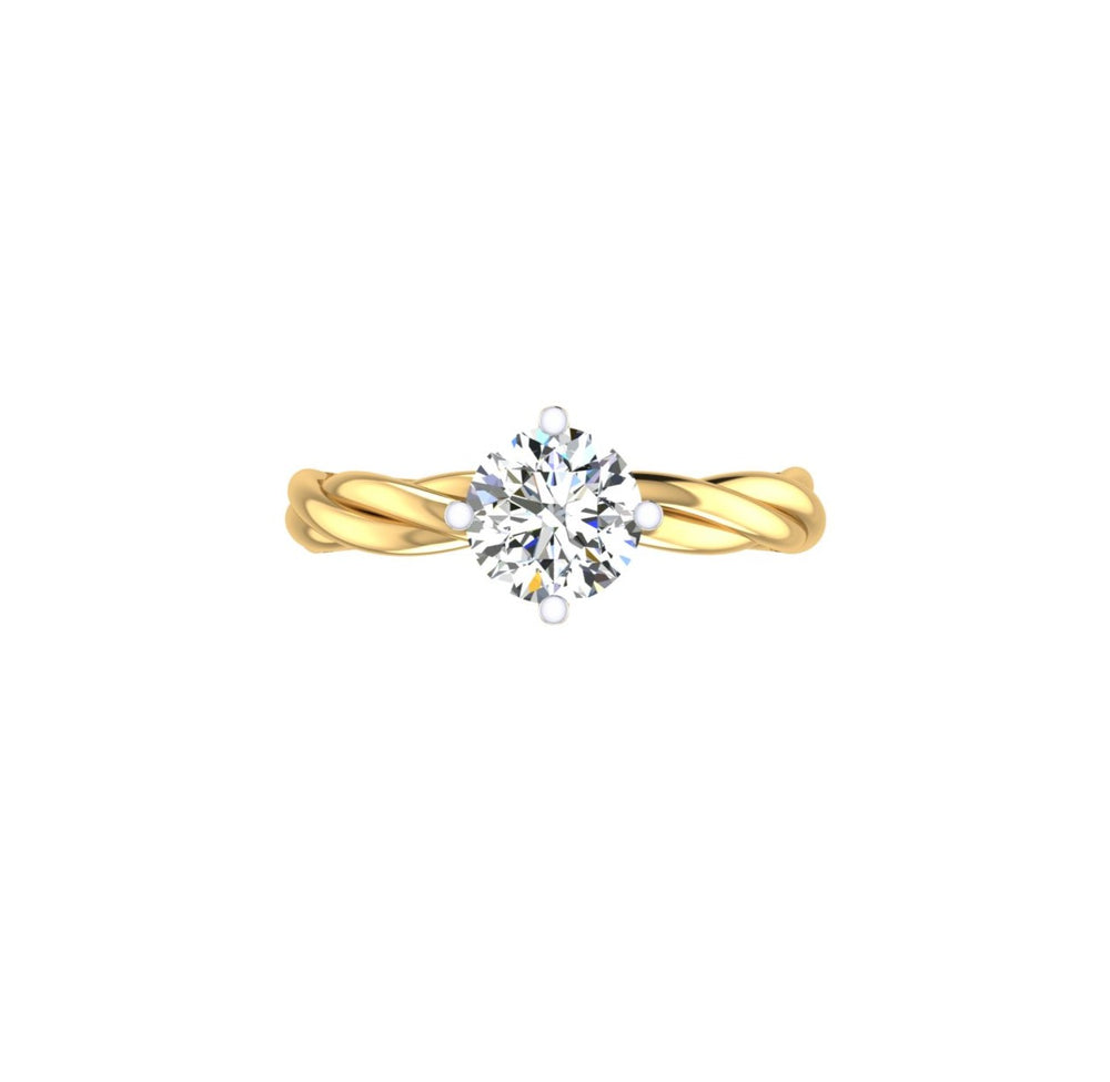 Twisted Harmony Solitaire Ring