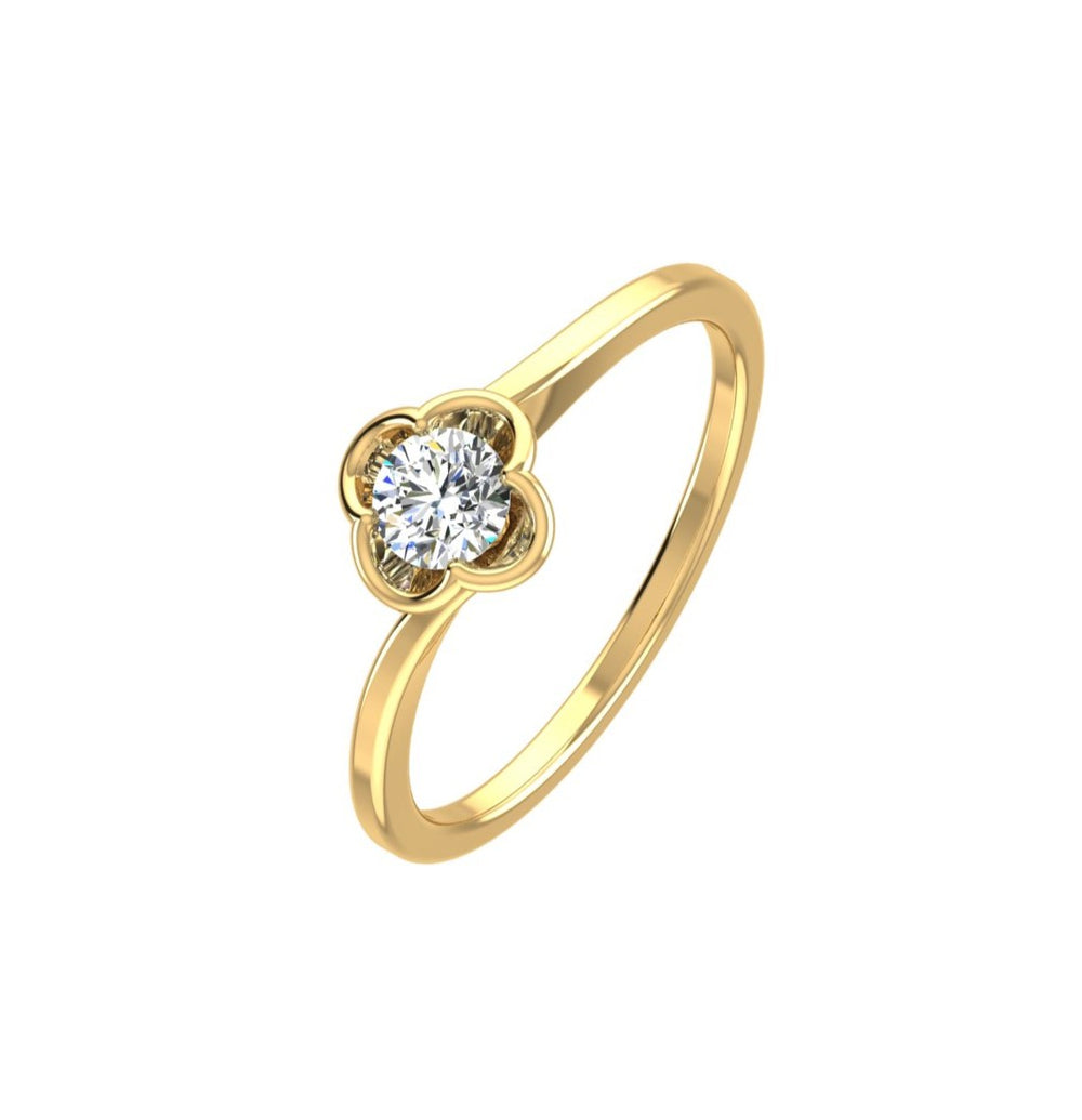 Floral Bloom Solitaire Ring