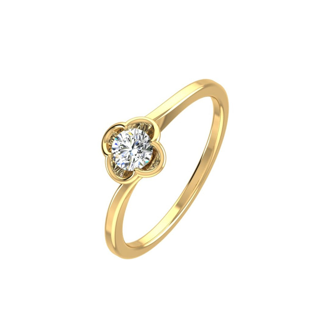 Floral Bloom Solitaire Ring