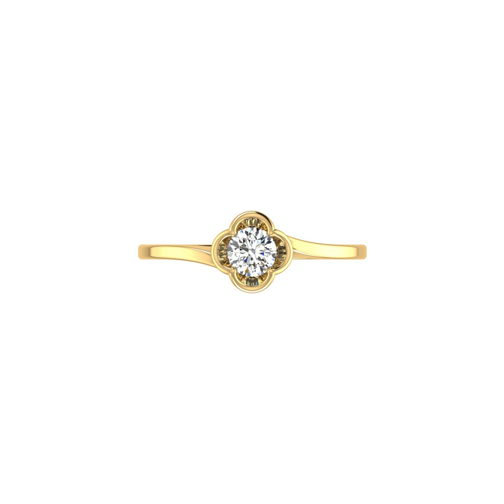 Floral Bloom Solitaire Ring