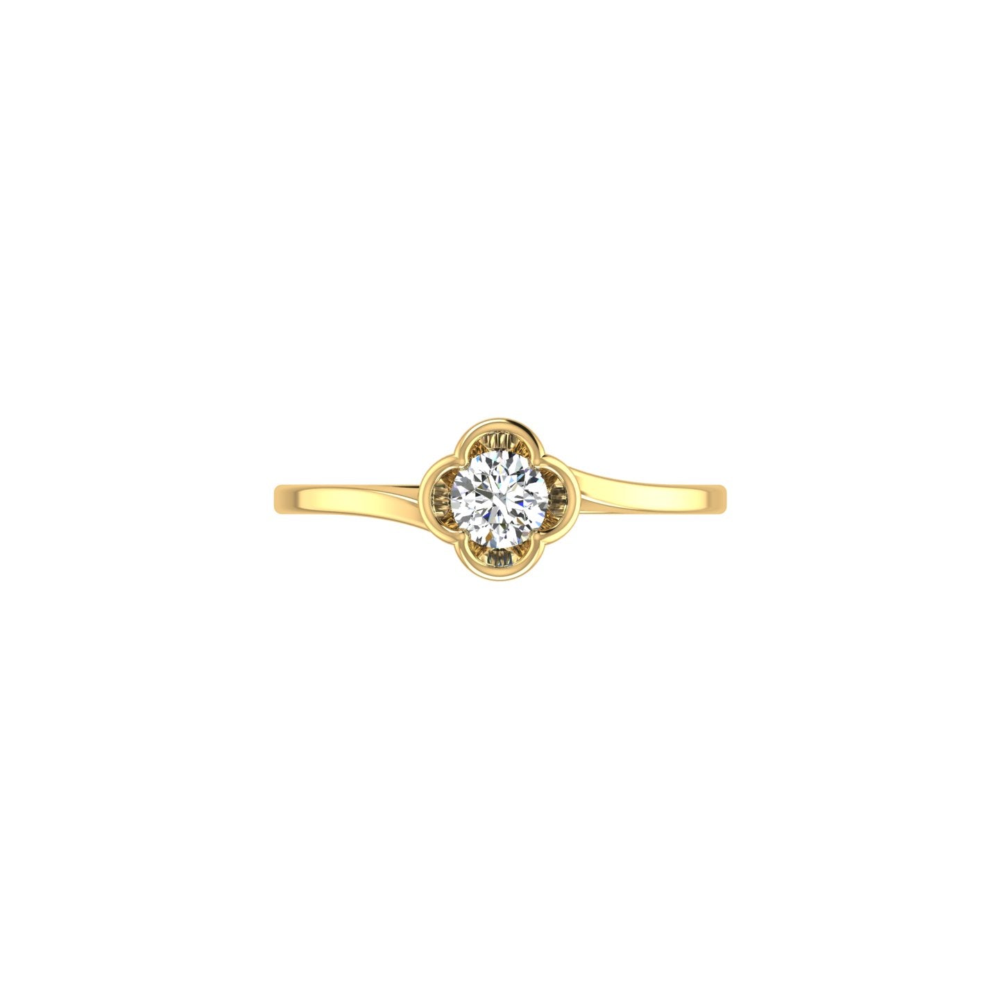Floral Bloom Solitaire Ring