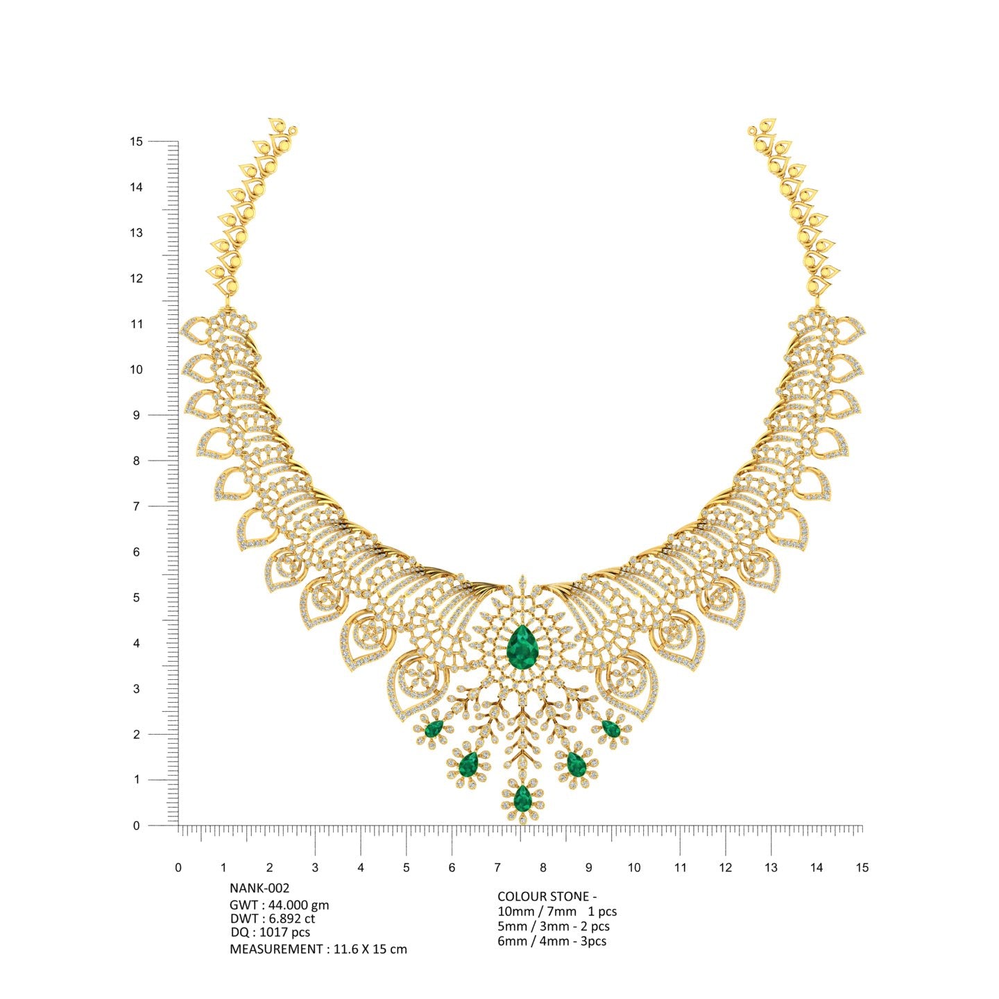 Emerald Peacock Royale Necklace