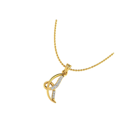 Golden Infinity Twist Diamond Pendant