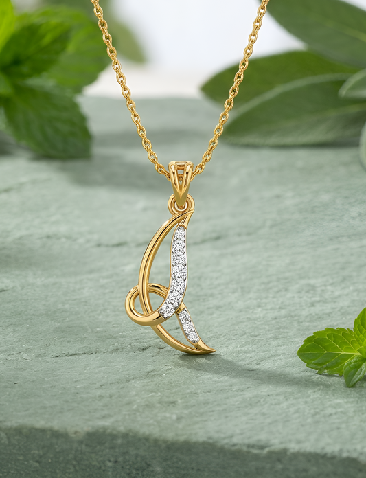 Golden Infinity Twist Diamond Pendant