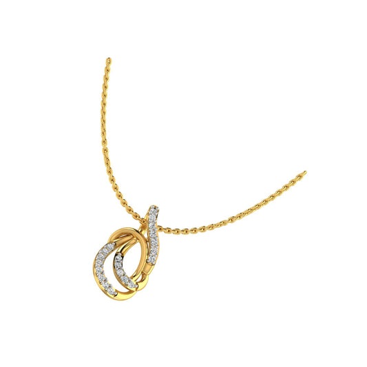 Elegant Double Loop Diamond Pendant