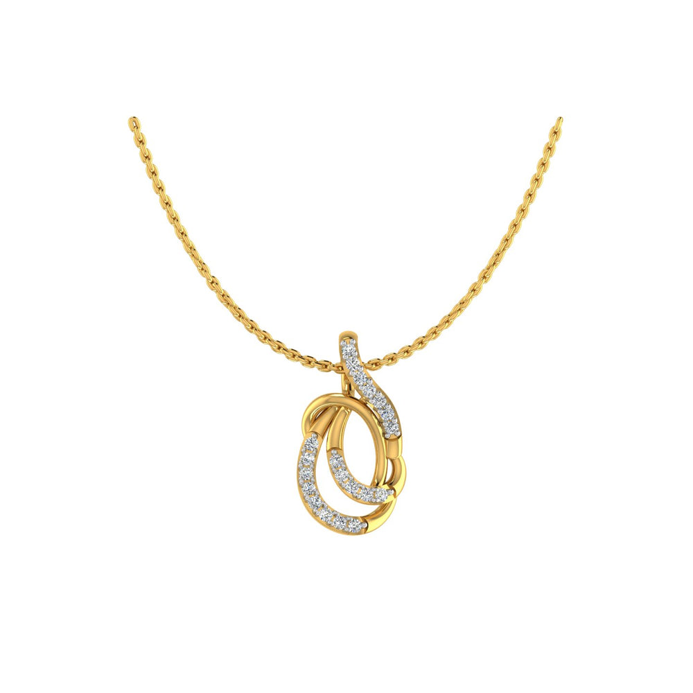 Elegant Double Loop Diamond Pendant