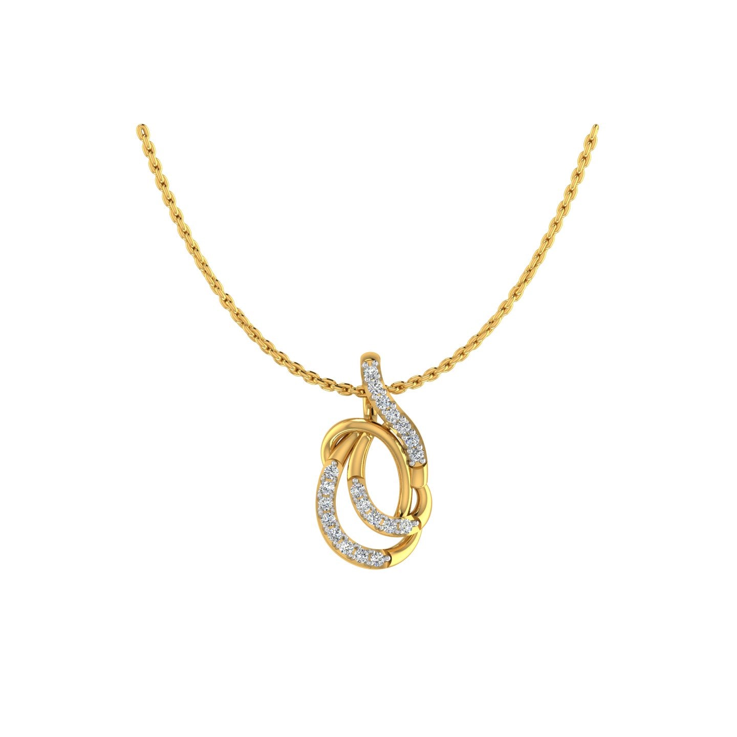 Elegant Double Loop Diamond Pendant