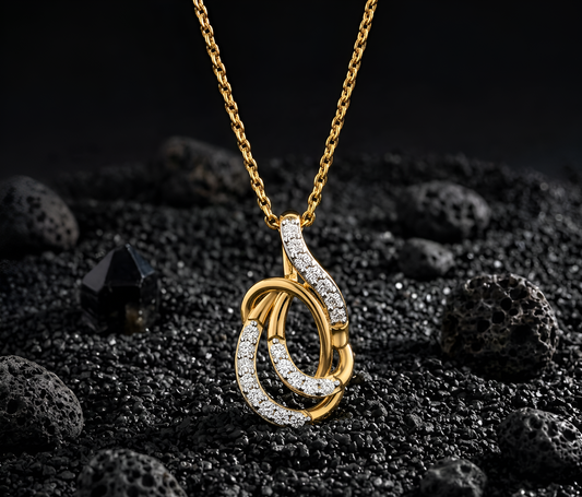 Elegant Double Loop Diamond Pendant