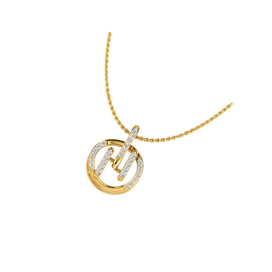 Modern Circle Bar Diamond Pendant