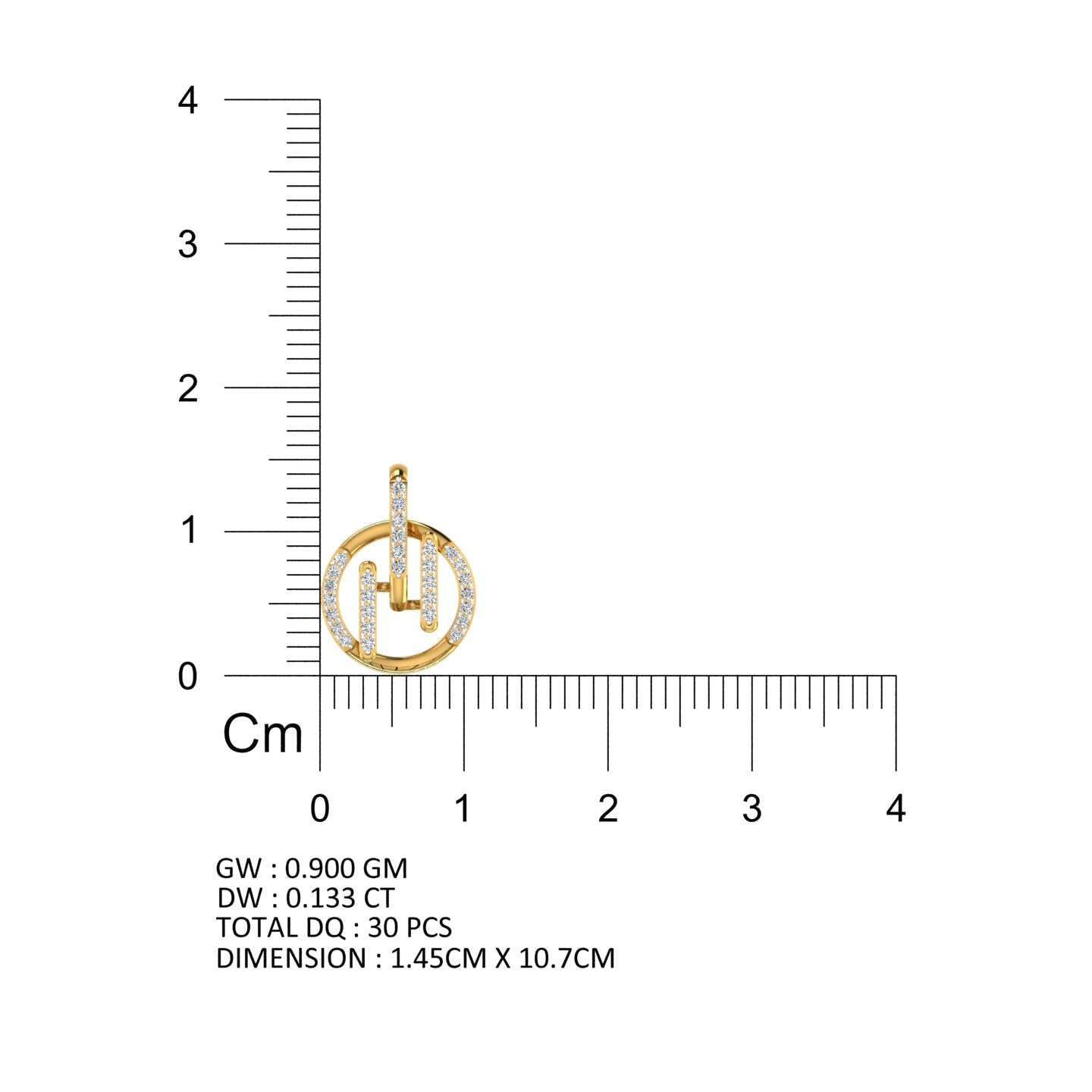 Modern Circle Bar Diamond Pendant