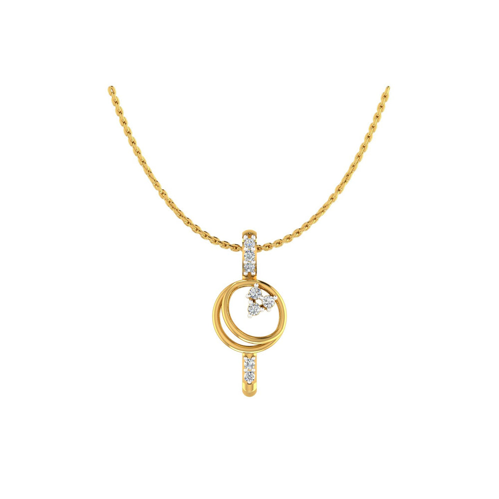Floral Circle Diamond Pendant