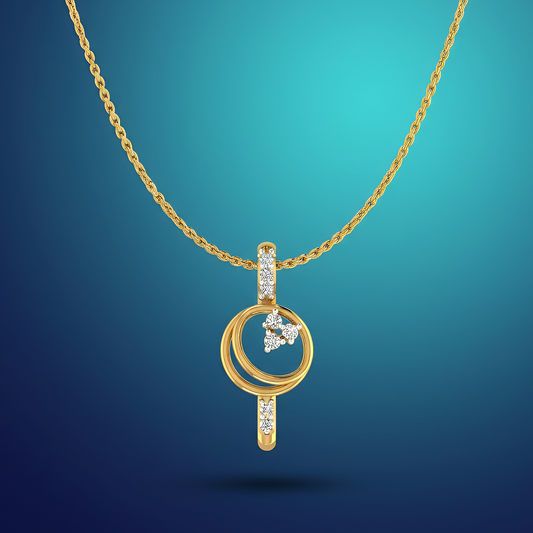 Floral Circle Diamond Pendant