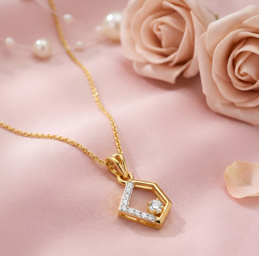 Geometric Diamond Frame Pendant