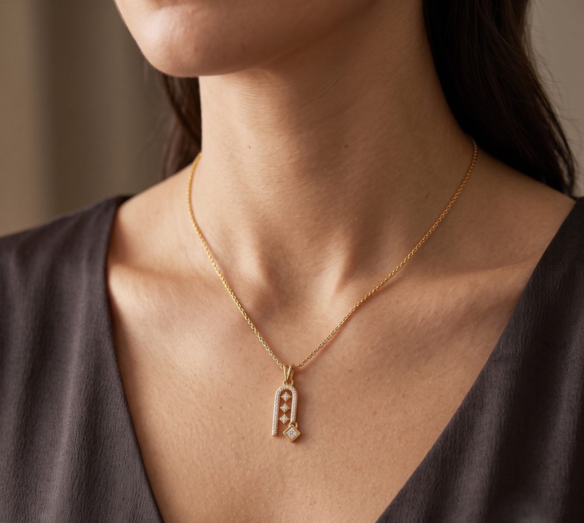 Twisted Love Knot Infinity Gold Pendant