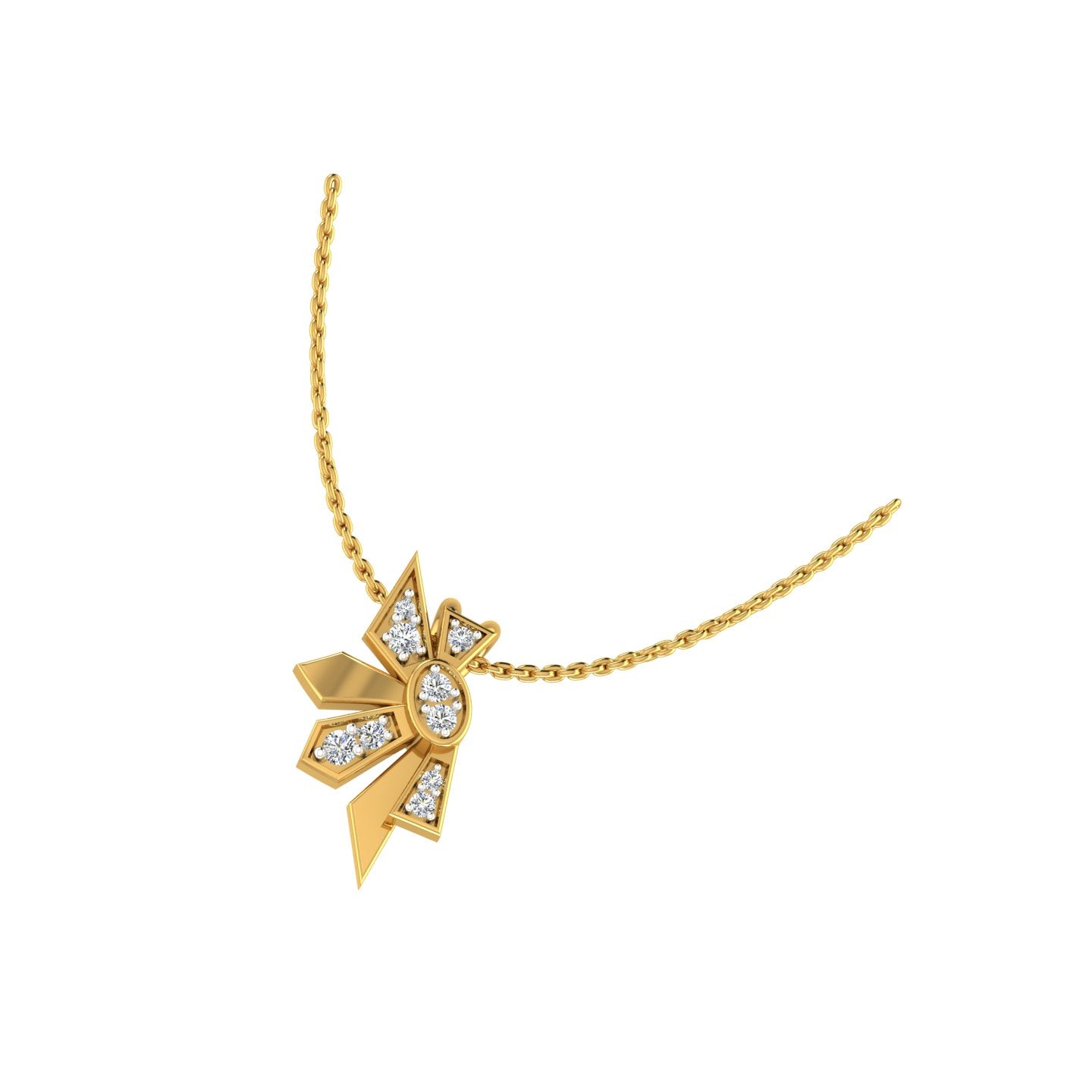 Geometric Hexagonal Arrow Gold Pendant