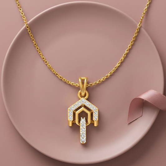 Twisted Ribbon Loop Gold Pendant