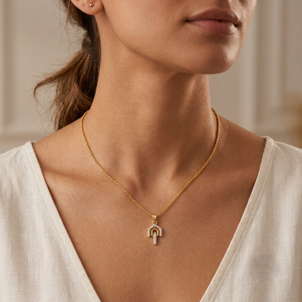 Twisted Ribbon Loop Gold Pendant