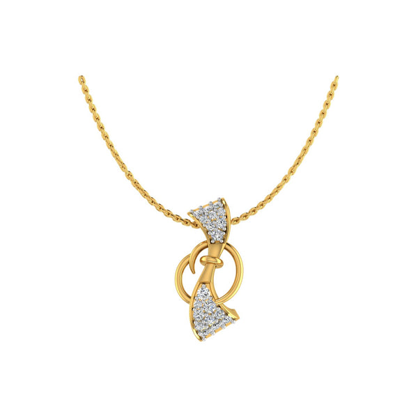 Interlocking Rectangular Link Gold Pendant hover image