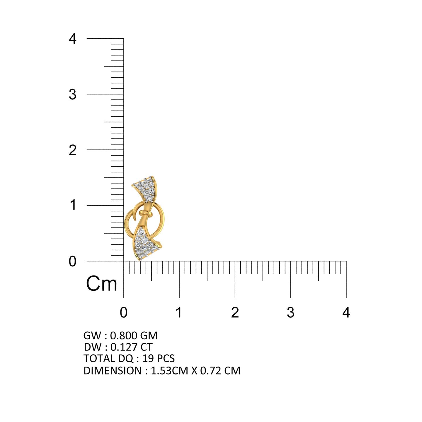 Interlocking Rectangular Link Gold Pendant