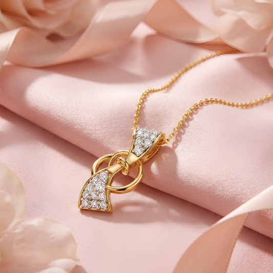Interlocking Rectangular Link Gold Pendant