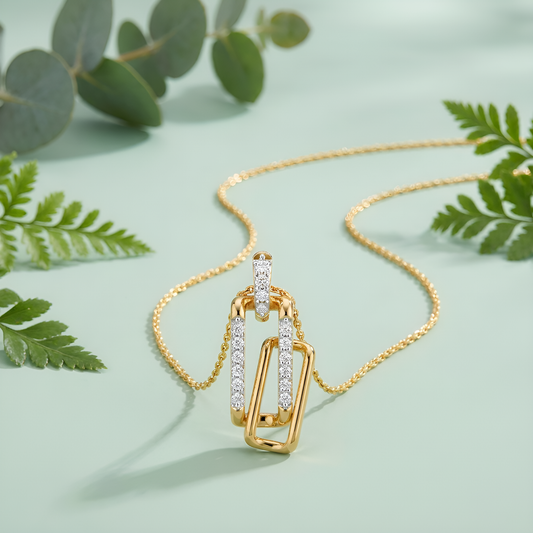 Marquise Eye Drop Gold Pendant