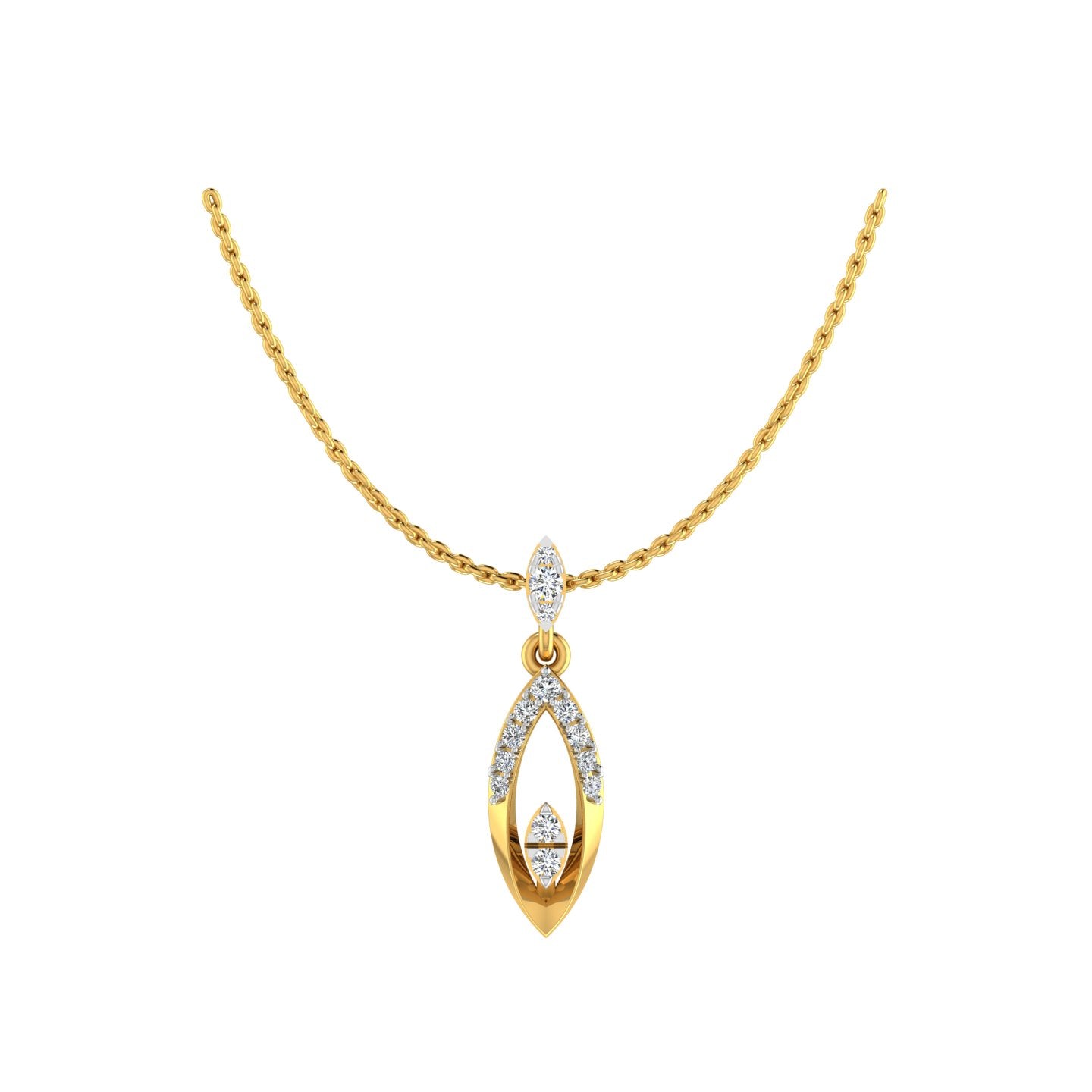 Marquise Eye Drop Gold Pendant