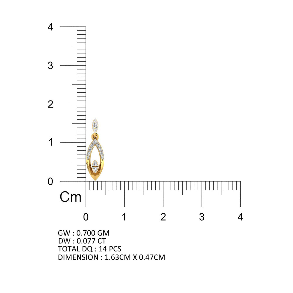 Marquise Eye Drop Gold Pendant