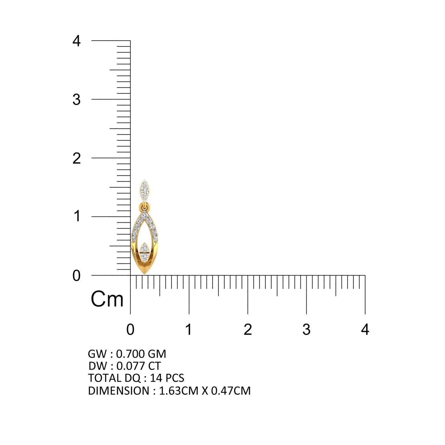 Marquise Eye Drop Gold Pendant
