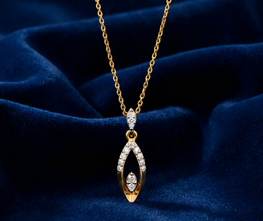 Marquise Eye Drop Gold Pendant