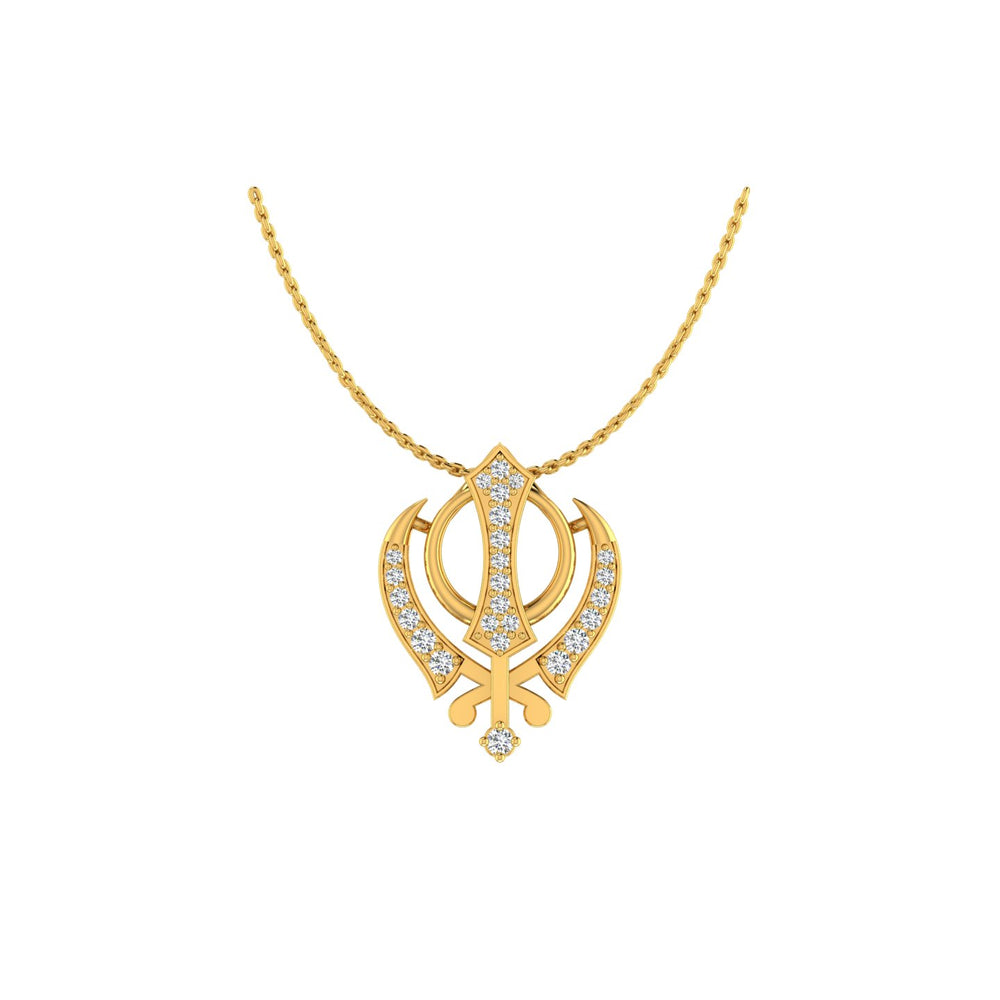 Sikh Khanda Gold Pendant