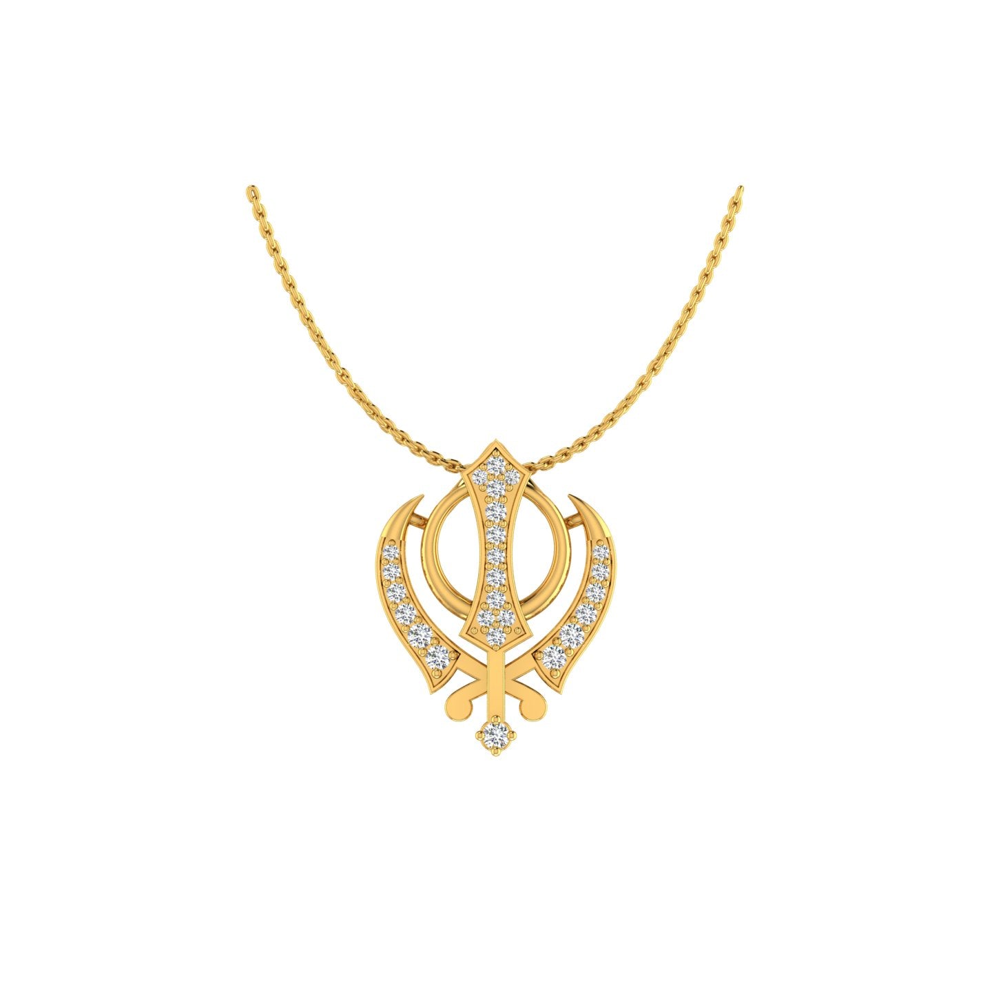 Sikh Khanda Gold Pendant