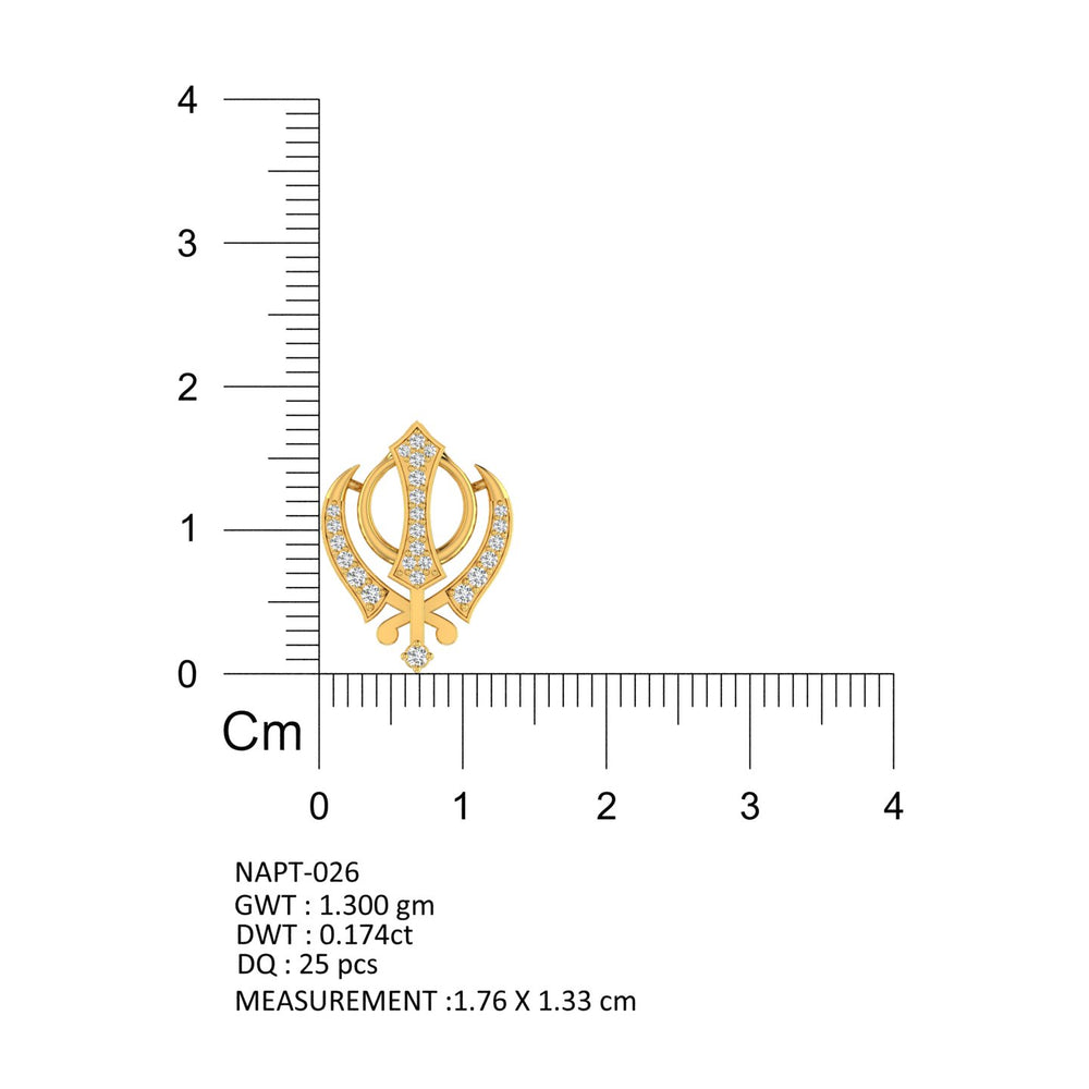Sikh Khanda Gold Pendant