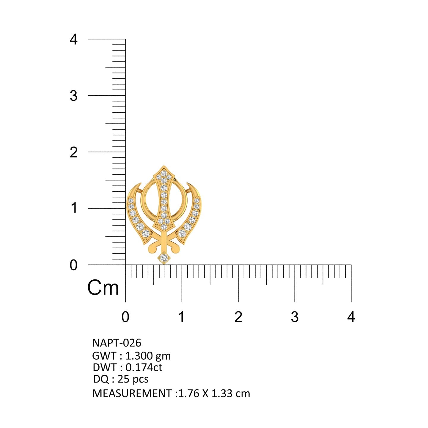 Sikh Khanda Gold Pendant