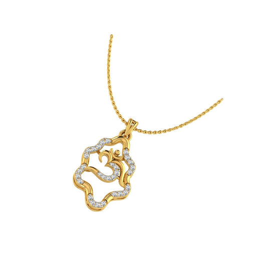 Floral Om Gold Pendant