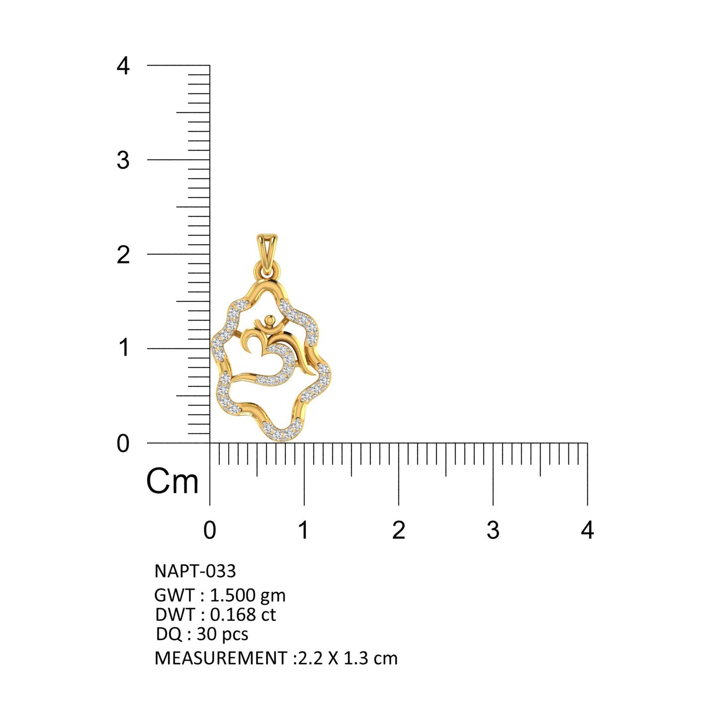 Floral Om Gold Pendant