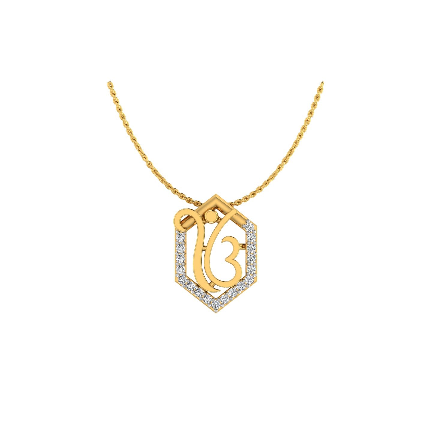 Avsar Pranita Yellow Gold Diamond-Studded Pendant