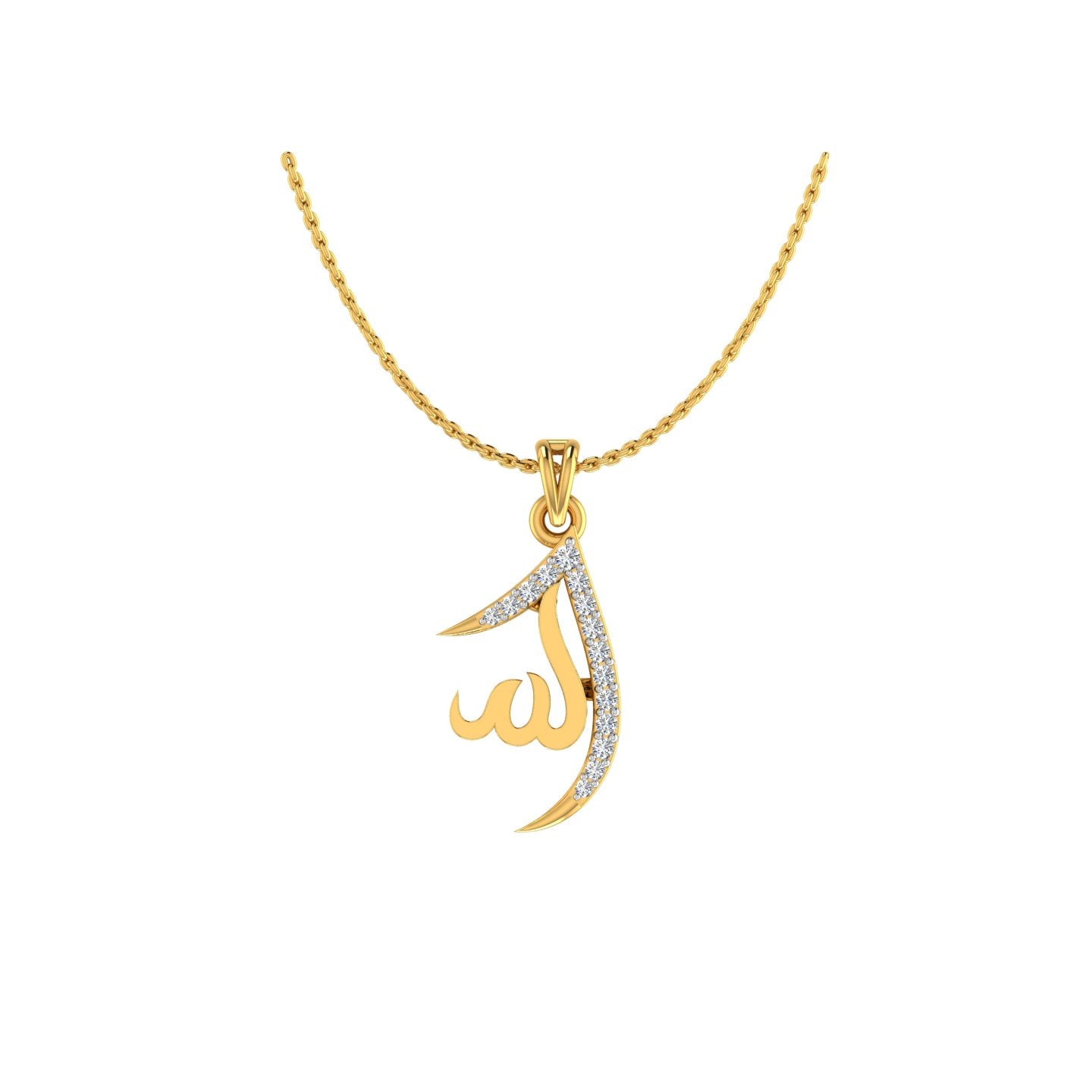 Allah Islamic Gold Pendant