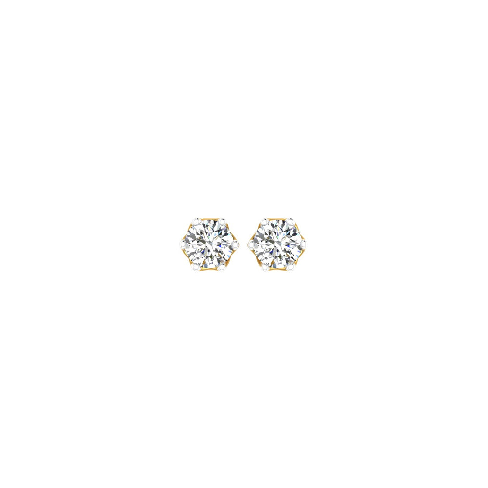 Hexa Solitaire Diamond Ear Tops