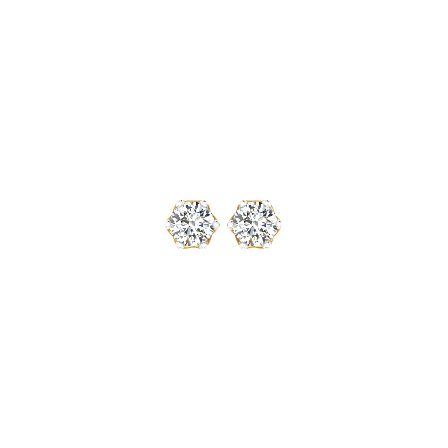 Hexa Solitaire Diamond Ear Tops