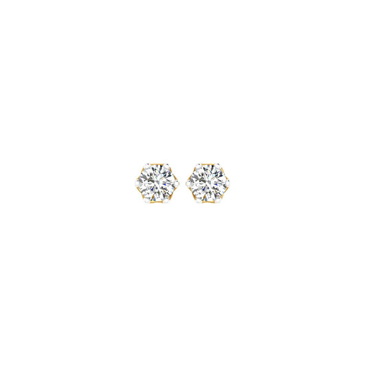 Hexa Solitaire Diamond Ear Tops