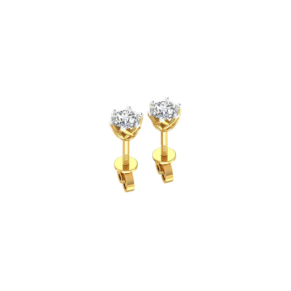 Hexa Solitaire Diamond Ear Tops