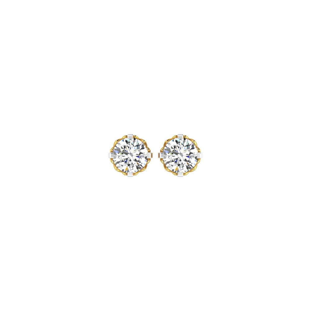 Regal Crown Solitaire Ear Tops
