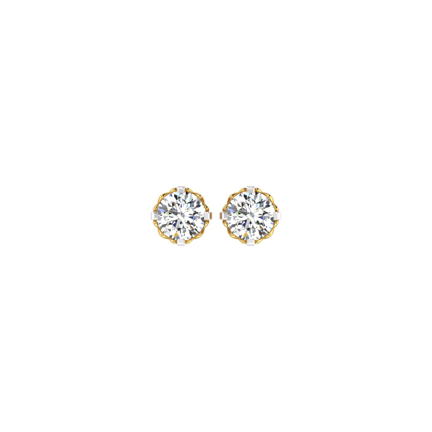 Regal Crown Solitaire Ear Tops