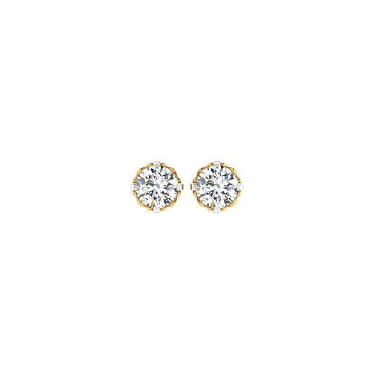 Regal Crown Solitaire Ear Tops